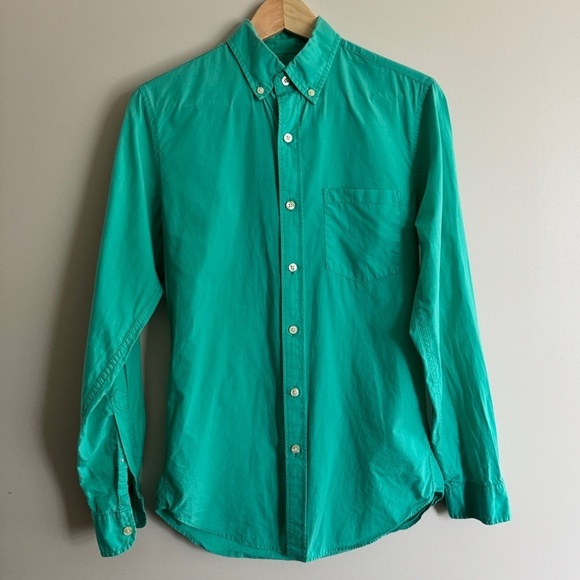 Men’s J. Crew Quality Woven Shirts Slim Fit Size XS Light Green - Picture 1 of 4
